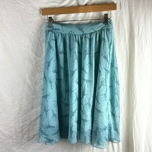 Final Touch Blue Giraffe Print Midi Skirt SIze Medium